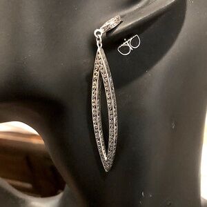 LOIS HILL Elongated Sterling Silver Cut Out Multidirectional Drop Earrings NWT